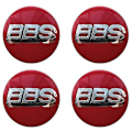 Pikkukuva 3 / 4: BBS Pyöränkeskiömerkit Emblem 4-pakkaus 65mm BBS Auton Kapselin Logo Badge Tarra Auto Pyöränkeskiömerkki Navan Emblem