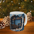 Miniatyrbild 6 av 6: 3D Bokhylla Mugg - Kreativ Utrymmesdesign för Bokälskare - Multifunktionell Keramisk Mugg (11oz, Färg: A) H