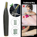 Pikkukuva 3 / 6: Ultrathin precisionstrimmer elektrisk näshårstrimmer Mini portabel örontrimmer för män näshårrakapparat Vattentät Säker rengöring Battery version