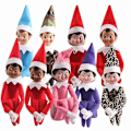 Miniatyrbillede 2 af 3: Elfdockan Julepynt Børnegave Overraskelse Plysjlegetøj Ferie Reindeer Elves Rosa Røde Farver_a White boy