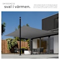 Pikkukuva 4 / 10: tectake Polyetyleenistä valmistettu neliömäinen aurinkopurje, harmaa - 300 x 300 cm gray 1600