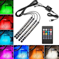 Pikkukuva 1 / 7: 4x 12LED RGB Auton Sisätilan Tunnelma Jalkatila Nauhavalo