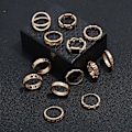 Miniatyrbild 5 av 5: 13 st handgjorda ringar i guld --- guldsmyckesringar, guld silverring set