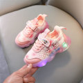 Pikkukuva 6 / 6: Prinsessa Elsan Tytöt Glow Skor Lapset LED Urheilukengät Kevyt Verkko Pinkki 25 Pink