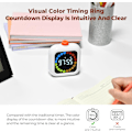 Miniatyrbilde 3 av 7: Visuell Timer, 99 Minutter Digital Oppladbar Timer med 3 Moduser, LCD Fargerik Skjerm Bakgrunnsbelysning Rotasjonstimer - Hvit