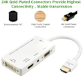 Pikkukuva 3 / 5: 3-i-1 HDMI till VGA DVI HDMI med ljud 3,5 mm mikroadapterkabel White