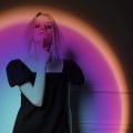 Miniatyrbilde 3 av 5: Sjelden perle LED-projektor gulvlampe regnbue iriserende lampe Mo