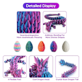 Miniatyrbilde 3 av 8: 3D-tryckt laser drakeegg med 12\" fleksibel dragefidgetleksaksfigur Laser Purple