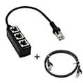 Miniatyrbilde 2 av 5: Rj45 Ethernet-kabelsplitter Nettverksadapter Ethernet-splitter 1 til 3 kabeladapter