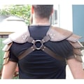 Pikkukuva 5 / 5: Betterlifefg-Keskiaikainen Viikinki Nahkainen Kaksoisolkapanssari Steampunk Vintage Nahkavaljaat Retro Spartacus Soturi Gladiaattori Nahkapanssari