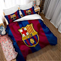 Miniatyrbild 3 av 3: FC Barcelona Fotbollslag Täcke Överdrag Polyester Barn Sängkläder Quilt Överdrag och Kuddfodral 90 Trådsräkning Bomull 135x200 cm