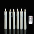 Miniatyrbild 1 av 5: 6-pack 17,5 cm flimrande flamlösa ljus (beige) med fjärrkontroll