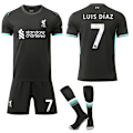 Pikkukuva 1 / 2: Liverpoolin Vieraspaita Lapsille ja Aikuisten Jalkapallopaitasetti Nro 7 LUIS DIAZ 24-25 No.7 LUIS DIAZ XXL