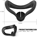 Miniatyrbillede 5 af 5: Silikon VR-ansigtsmaske til Oculus/Meta Quest 2 Headset Briller Svedtæt Vandtæt Cover Udskiftning til Q2 VR-tilbehør (sort)