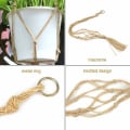 Pikkukuva 3 / 5: Setti 4 Macrame-kasviripustinta, köysi, kasviruukunkannatin, ripustettava kasviruukku sisä- ja ulkokäyttöön, puutarhan sisustus - 2 kpl 105 cm ja 2 kpl 90 cm
