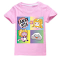 Miniatyrbild 1 av 3: Barn Pojkar Flickor Lankybox Tryck T-shirts Kortärmad Vardaglig Toppar rosa