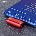 Miniatyrbild 5 av 5: Adapter C-typ ljudladdare aluminium USB-C splitter, laddning/samtal/fjärrkontroll/musik 2-i-1-omvandlare (röd) (2st)