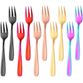 Miniatyrbilde 1 av 5: Tekakor Små Dessertgafflar Tårtgafflar Rustfritt Stål 10 stk Colorfulness