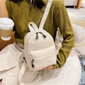 Pikkukuva 8 / 9: Mini Naisten Reppu Nylon Pieni Koululaukku Rento Reppu white