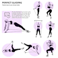 Pikkukuva 4 / 5: Pilates Bar Set Resistance Bands Justerbara Bands Träning Lila Purple