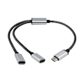 Miniatyrbilde 1 av 5: USB C hane til 2 USB C hona kabeladapter Hörlurstyp C Laddningsadapter 480Mbps Dataoverføring 30cm/11.81in