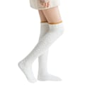 Miniatyrbillede 1 af 10: Overknee Strømper Høje Fuzzy Strømper VIT White