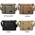 Miniatyrbilde 3 av 9: Canvasveske for menn Reise Vandring Cross Body skulderveske army green
