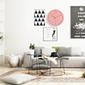 Miniatyrbild 5 av 5: IC Väggklocka Tyst Icke-tickande Batteridriven Rund Modern Rosa