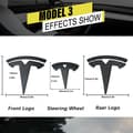 Miniatyrbillede 4 af 5: 3-pak Tesla Model 3 ratlogo-mærkater (mat sort)-FA-
