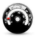 Miniatyrbillede 3 af 4: Magnetisk brændeovnsrørstermometer Pejs termometer