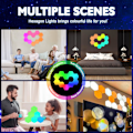 Miniatyrbild 5 av 5: Hexagonljus, Hexagonväggljus, Hexagon LED-ljus med APP C