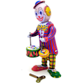 Miniatyrbilde 4 av 4: Retro Opptrekkbar Leketøy Tinplate Toy Circus Clown Robot Tromming