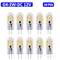 Miniatyrbillede 1 af 5: Lamper 10-pak G4 LED pære 2W, DC 12V lyspære, 6000K hvid