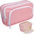 Miniatyrbillede 1 af 6: Aprikos Pennetui med Lommer Stor Pennetui Multifunktionel Pennetui Preppy Pennetui Papirvarer Organizer Æstetiske Makeuptasker Pink
