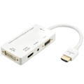 Pikkukuva 1 / 5: 3-i-1 HDMI till VGA DVI HDMI med ljud 3,5 mm mikroadapterkabel White