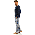 Miniatyrbild 2 av 4: Sesto Senso Herrpyjamas 100% Bomull Långärmad + Pyjamasbyxor Nattkläder - 2188/17 Marinblå - L