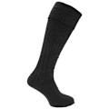 Miniatyrbillede 1 af 2: Mænds Skotske Highland Wear Uld Kilt Strømper (1 Par) 6-11 Sort Black 6-11 UK, 39-45 EU