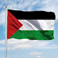 Miniatyrbild 2 av 4: Stor palestinsk flagga med dubbla sömmar Levande färg Mjuk Uv-blekningsbeständig Lättvikt Hållbar för