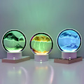 Miniatyrbillede 4 af 5: 3D Flydende Sand Kunst Kreativ Kunst Flydende Bordslampe, RGB Farve Chan