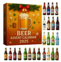 Øl Julekalender Boks, 2D Juletræsdekoration, Julegave-FA-