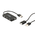 Miniatyrbillede 2 af 5: Maxlife Home Office USB 2.0-hub USB - 4x USB 0,15 m + kabel 1,5 m, Sort 100