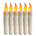 Miniatyrbild 5 av 5: Flamlösa flimmerljus, 1 fjärrkontroll, 17 cm elfenben, batteridrivna LED-fönsterljus, timer, set med 6 flamlösa plastljus med vaxeffekt (2 cm