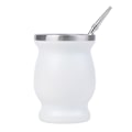 Miniatyrbillede 1 af 5: Yerba Mate Kop 304 Rustfrit Stål 8oz Yerba Mate Kalebas med Bo White