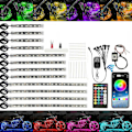 Miniatyrbilde 1 av 4: RGB Motorsykkel LED-lys Under Glow Neon Strip Bluetooth App-kontroll Kit