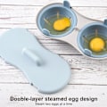 Pikkukuva 3 / 5: Mikroaaltouuni Kaksi Kupit Täydellinen Munankeitin Poached Eggs Cooker Steamer Keittiövempain Astianpesukone Lämmönkestävä BPA Free