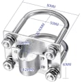 Miniatyrbillede 3 af 8: Antennemastklemme Beslag med U-bolte Rustbeskyttelse Klemme Panel Rør Montering Hardware til Udendørs LoRa Antenne Helium Miner Antenne WiFi Antenne, 4G L Silver