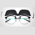 Miniatyrbillede 7 af 8: Clip-on Solbriller - Fastgøres på eksisterende briller - Sort sort-XS1- black