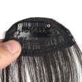 Miniatyrbillede 3 af 4: Air Fringe Bangs Hår Clip Front Hårstycke Fake Extensions Hår Black
