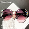 Pikkukuva 1 / 8: Rhinestone-aurinkolasit kehyksettömät aurinkolasit Gradient purple