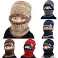 Miniatyrbilde 1 av 10: Barnvinterlue og skjerf i strikket ull Khaki